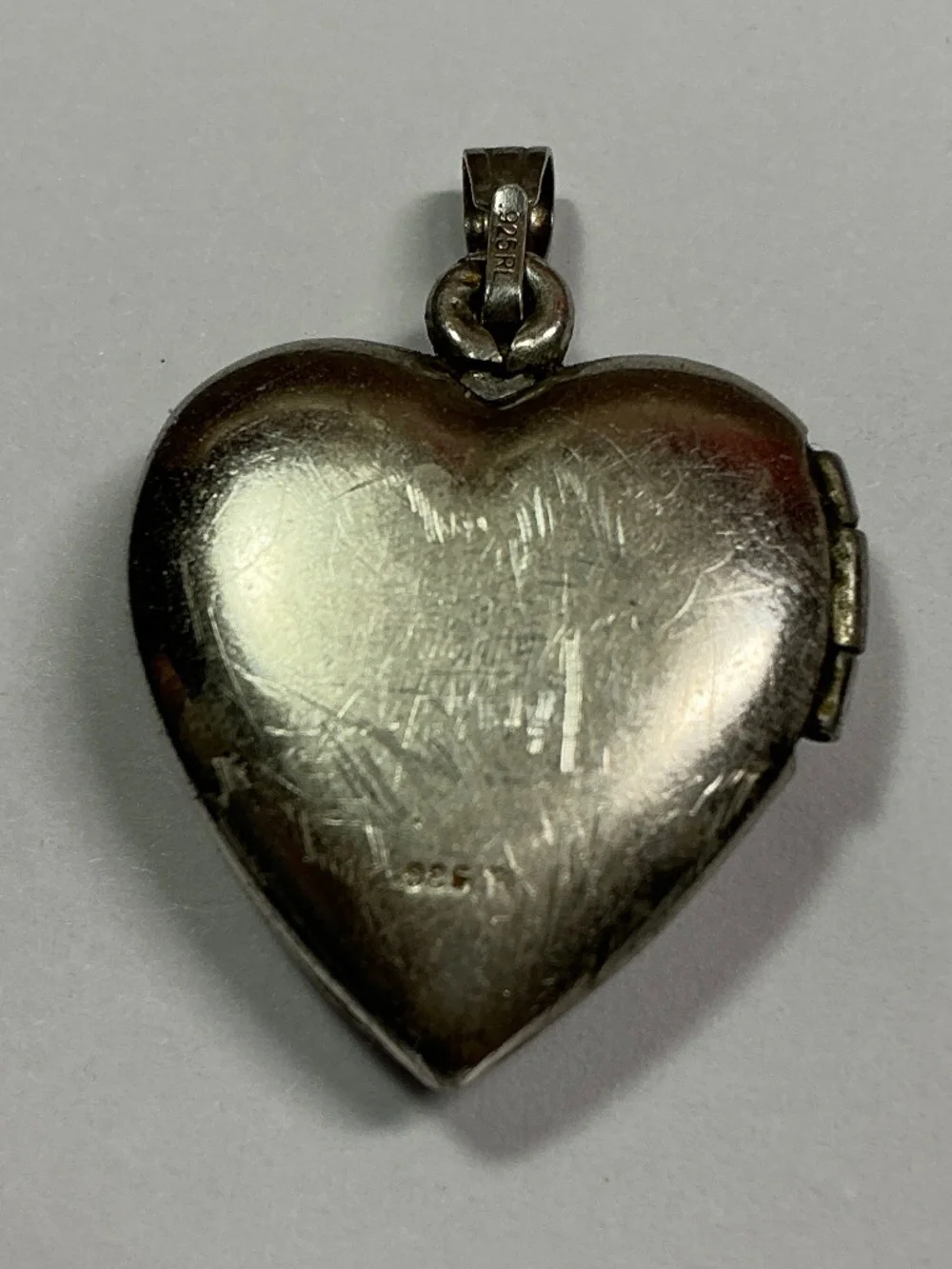 Vintage Sterling Silver Angel Blue Cameo Locket. 1.25 inches long